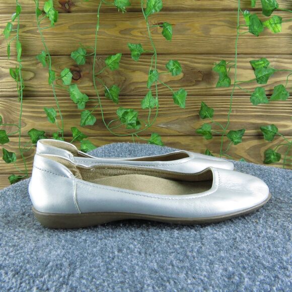 Naturalizer Women's Flexy Flat Silver‎ Leather Size 6.5M Used 2025 - Picture 3 of 6
